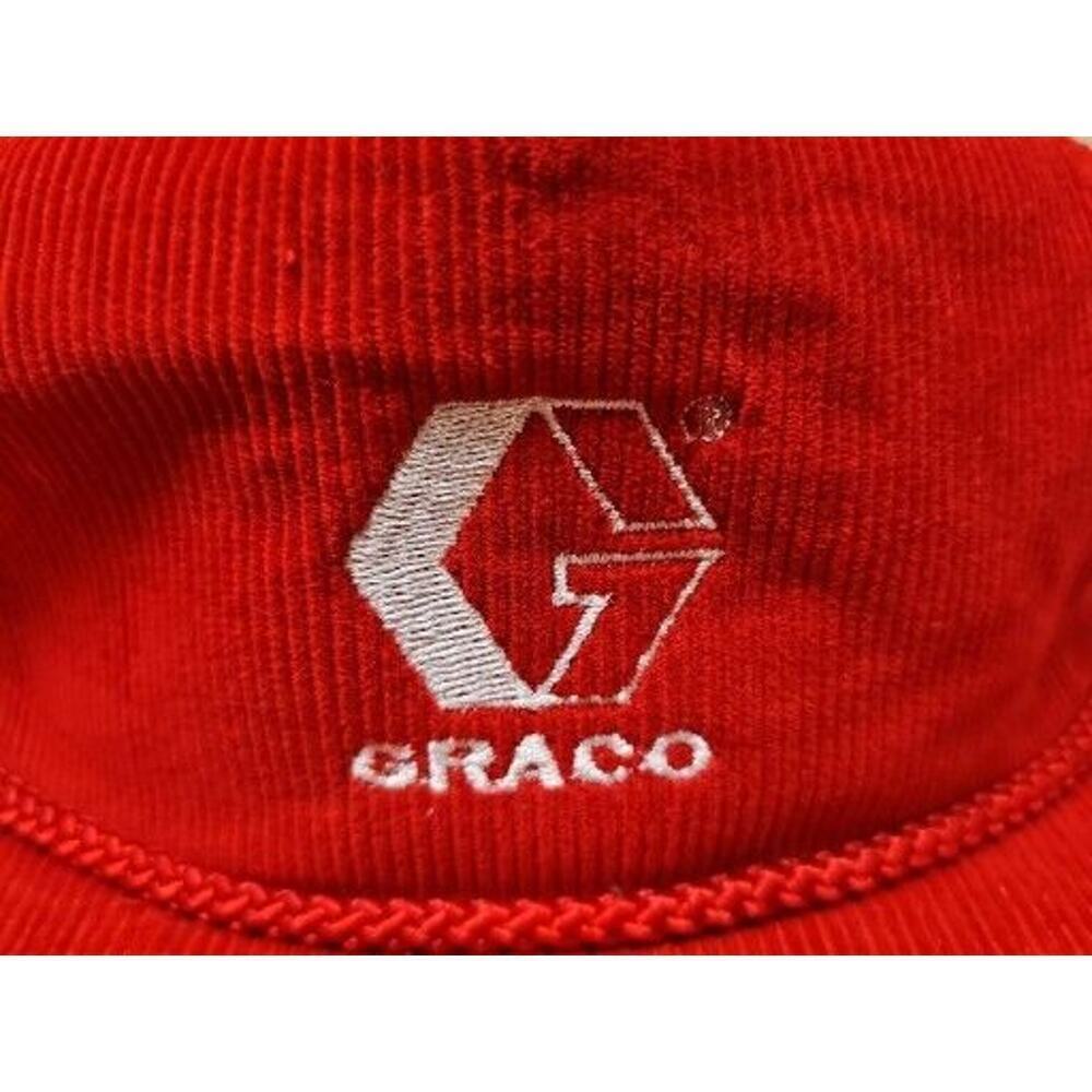 GRACO Manufacturing Red Corduroy Snapback Trucker Hat Vintage 90s - Picture 11 of 11
